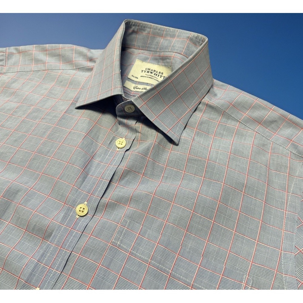 Charles Tyrwhitt Dress Shirt Men 15.5 33 Blue Extra Slim Fit Button Up